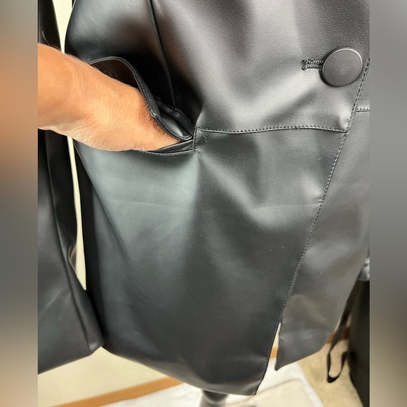 NWT Laundry By Shelli Segal Polyurethane Notched Collar Single Button Blazer S - Picture 5 of 15